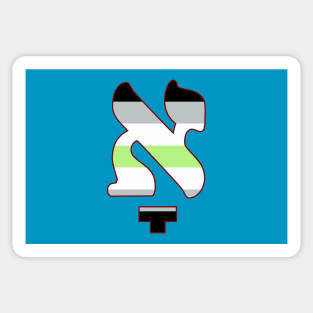 Kometz Aleph (Agender Pride Colors) Sticker